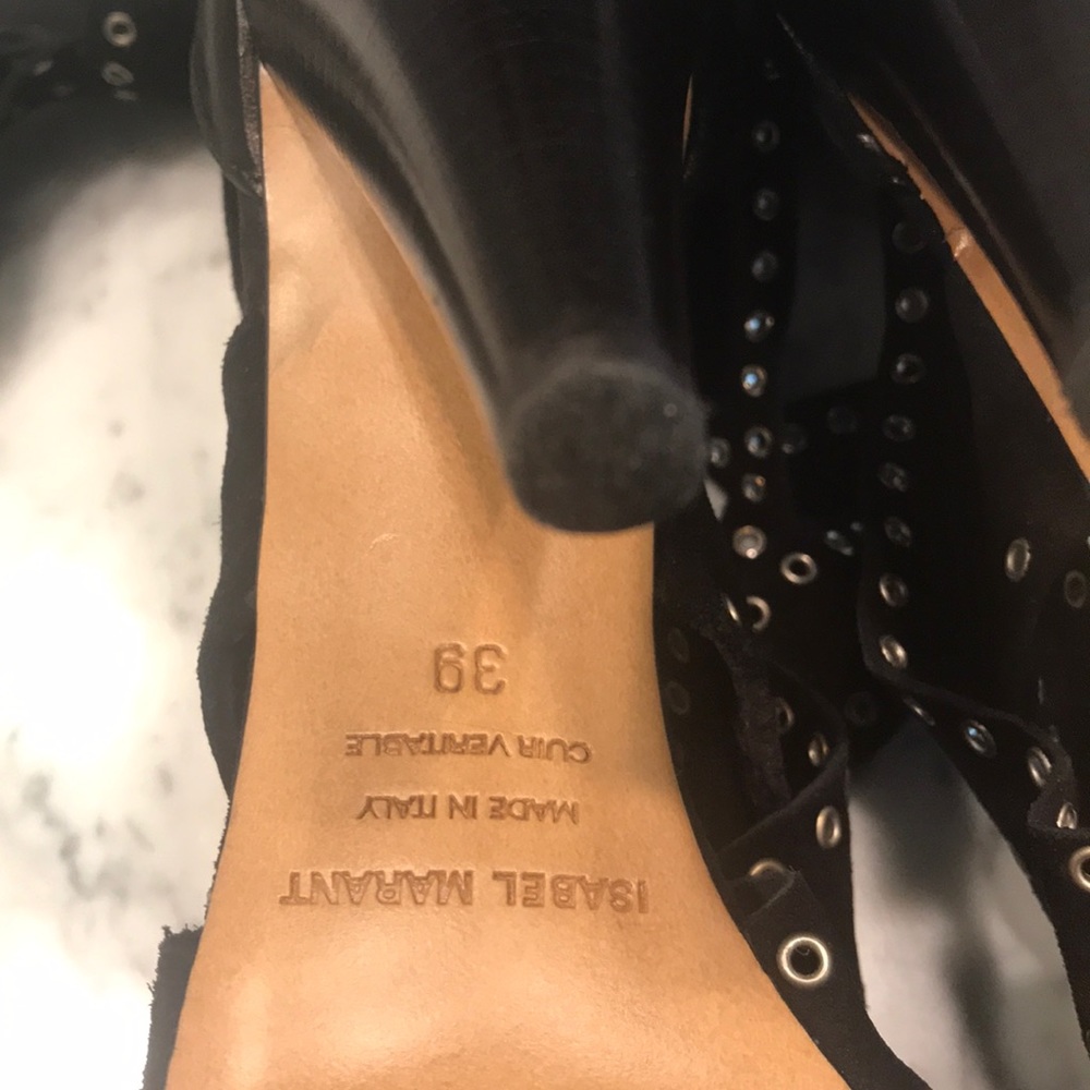 Isabel Marant Anaid Suede Gromet Sandals - Picture 6 of 7